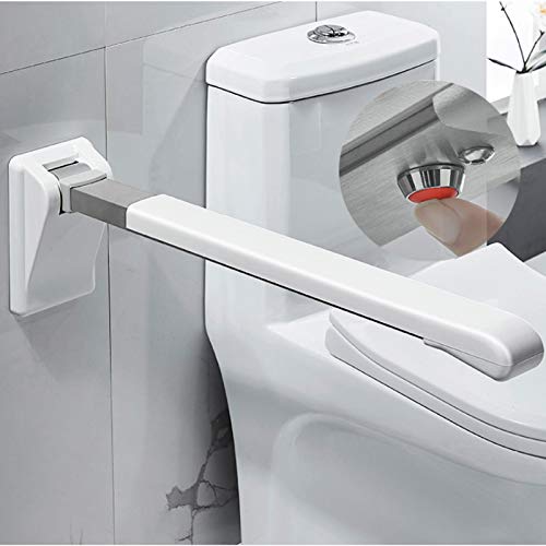 Toilet Grab Bar Flip Down, Handicap Grab Bars for Bathroom Shower Bathtub Grab Bar Support Tub Handle Bath Safety Railing Folding Grip Bar Assist Handrail（with Calling Bell） - size: With calling bell