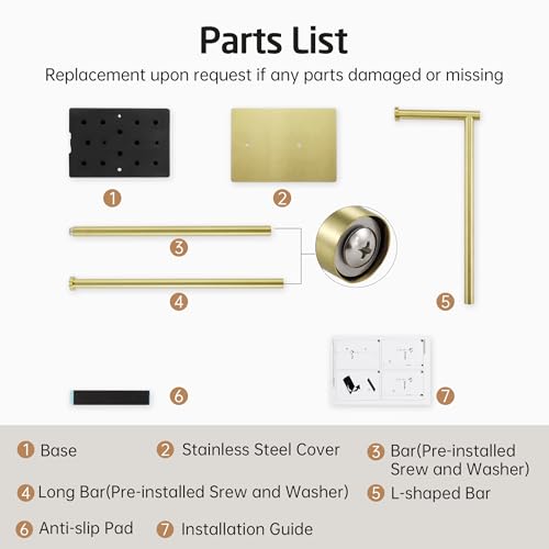 KES Free Standing Bathroom Toilet Paper Roll Holder with Storage | Toilet Paper Holder Stand with Weighted Base, SUS304 Stainless Steel Brushed Gold, BPH286S1B-BZ - color: Brushed Gold