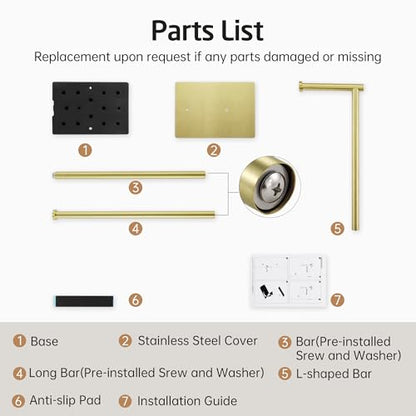 KES Free Standing Bathroom Toilet Paper Roll Holder with Storage | Toilet Paper Holder Stand with Weighted Base, SUS304 Stainless Steel Brushed Gold, BPH286S1B-BZ - color: Brushed Gold
