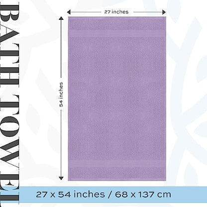 White Classic Luxury Bath Towels Set of 4 Large - 700 GSM Cotton Ultra Soft Bath Towels 27x54 | Highly Absorbent and Quick Dry | Hotel Towels for Bathroom Luxury, Plush Shower Towels, Lavender - color: 16: Lavender