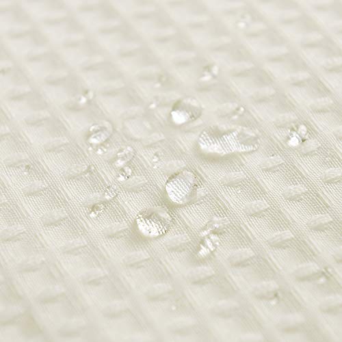 Barossa Design Waffle Weave Stall Shower Curtain Fabric 36 x 72 Inch, Cream | Hotel Luxury Spa, 230 GSM Thick Fabric, Water Repellent, Machine Washable, 36W x 72H for Small Stall - color: Cream, size: 36"W x 72"L (Pack of 1)