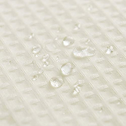 Barossa Design Waffle Weave Stall Shower Curtain Fabric 36 x 72 Inch, Cream | Hotel Luxury Spa, 230 GSM Thick Fabric, Water Repellent, Machine Washable, 36W x 72H for Small Stall - color: Cream, size: 36"W x 72"L (Pack of 1)