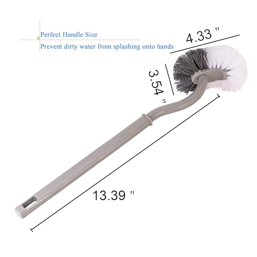 2 Pack Curved Toilet Bowl Brush Without Holder for Bathroom, Compact Toilet Brush Durable Under The Rim Household Deep Cleaning Brushes (Gray Toilet Brush Without Holder) - color: Gray Toilet Brush Without Holder