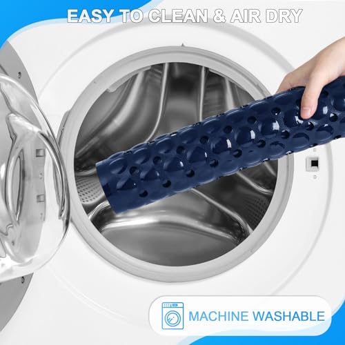 Bathtub and Shower Mats, 40x16 Inch Extra Large Non Slip Soft Bath Tub Mat with Suction Cups and Drain Holes for Bathroom Floor and Keep Tubs Clean, Machine Washable, Navy Blue - color: Navy Blue
