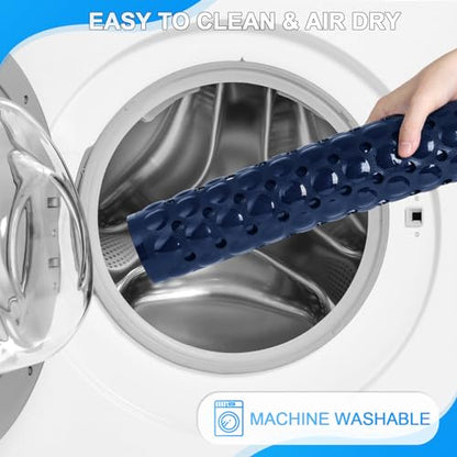 Bathtub and Shower Mats, 40x16 Inch Extra Large Non Slip Soft Bath Tub Mat with Suction Cups and Drain Holes for Bathroom Floor and Keep Tubs Clean, Machine Washable, Navy Blue - color: Navy Blue