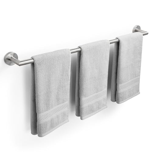 JunSun Towel Bar 30 Inch Bathroom Towel Rack Heavy Duty Bath Towel Holder Modern Towel Rod Brushed Silver Towel Hanger Bathroom Accessories Silver Towel Rail Stainless Steel Single Bar Brushed Nickel - color: Brushed Nickel, size: 30 Inch