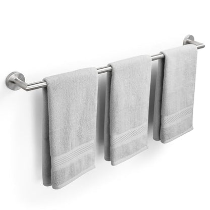 JunSun Towel Bar 30 Inch Bathroom Towel Rack Heavy Duty Bath Towel Holder Modern Towel Rod Brushed Silver Towel Hanger Bathroom Accessories Silver Towel Rail Stainless Steel Single Bar Brushed Nickel - color: Brushed Nickel, size: 30 Inch