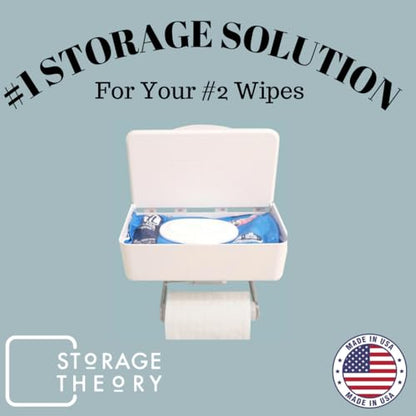 Bathroom Wipes Holder Dispenser with Shelf – Restroom Organizer & Wipe Holder for Bathroom – Tool Free Wall Mounted Baby Wipe Holder White, 1 Pack - color: White 1 Pack