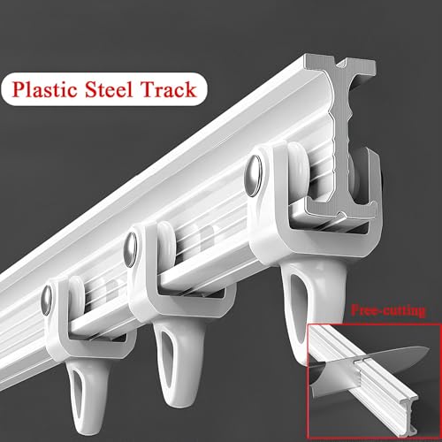 Flexible Bendable Curtain Track, Curved Curtain Rod 1-6m Ceiling Or Wall Mount Curtain Rail For Bay Window Room Divider RV Shower(250cm/8.2ft) - size: 250cm/8.2ft
