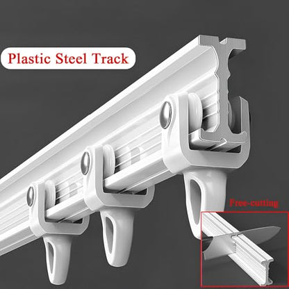Flexible Bendable Curtain Track, Curved Curtain Rod 1-6m Ceiling Or Wall Mount Curtain Rail For Bay Window Room Divider RV Shower(250cm/8.2ft) - size: 250cm/8.2ft