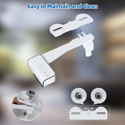 Hibbent 2 Pack Bidet Attachment for Toilet, Non-Electric Dual Nozzle for Frontal & Rear Wash, Adjustable Water Pressure Control, Fresh Water Bidet Toilet Seat, Self Cleaning Water Sprayer, Black - color: Black