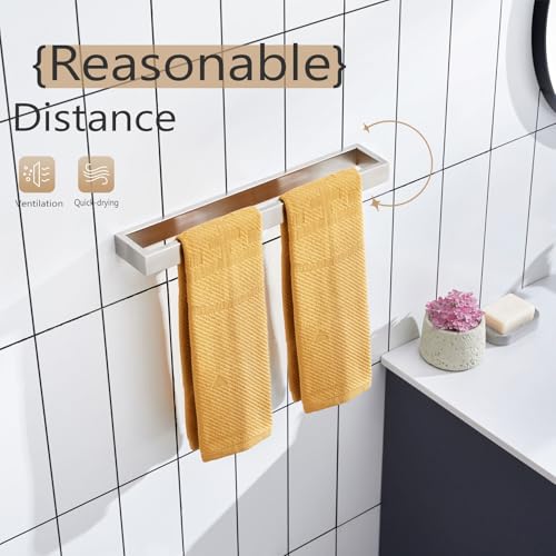 KOKOSIRI Towel Bar Brushed Nickel Bath Towel Hanger Holder 16-Inch Kitchen Rack Stainless Steel for Bathroom Hardware Wall Mount, 1 Pack B4008BR-L16 - color: Brushed Nickel, size: 16-Inch