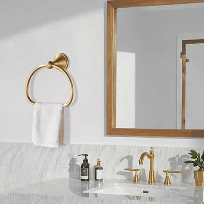 Brass Toilet Paper Holder Towel Ring, Antique Brass Towel Holder Toilet Paper Roll Holder, Rustic Towel Rack Bathroom Accessories Set Hardware 2 Pieces Farmhouse Wall Mounted - color: Antique