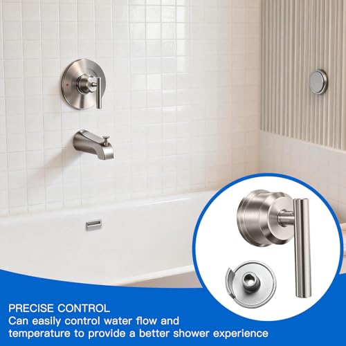 All Metal Replacement for Moen Tub/Shower Lever Handle, Compatible with Moen Shower Handle and for Cartridge,Single Handle Faucets for Adjust Water Volume and Temperature,Retro Brushed Nickel - color: Retro Brushed Nickel