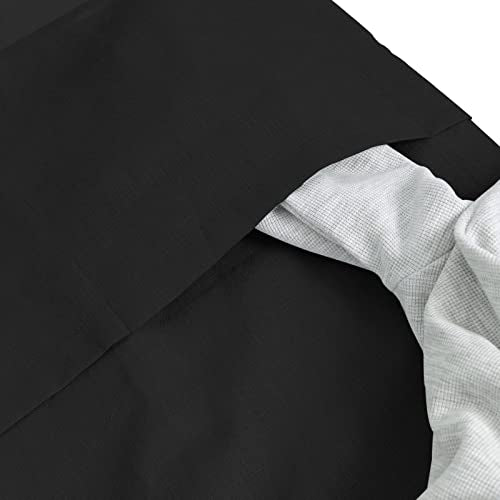 Amazhiyu Pure Linen Over The Door Laundry Hanging Hamper Bag with Bottom Zipper and Pockets Black - color: Black