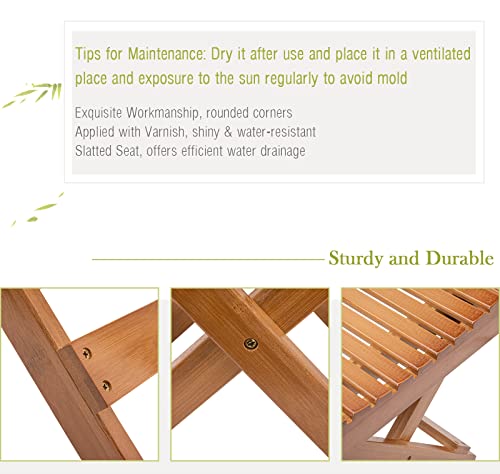 Folding Bamboo Stool for Shower, Leg Shaving and Foot Rest, Natural Bamboo Folding Stool, Folding Bamboo Shower Seat, Fully Assembled, 12 Inch High