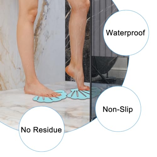 PATIKIL 12 Pcs Non Slip Bathtub Stickers, Anti Slip Shower Stickers Bathroom Shower Floor Decals Sea Shell Shape Cute Treads Tubs, Green - color: Green
