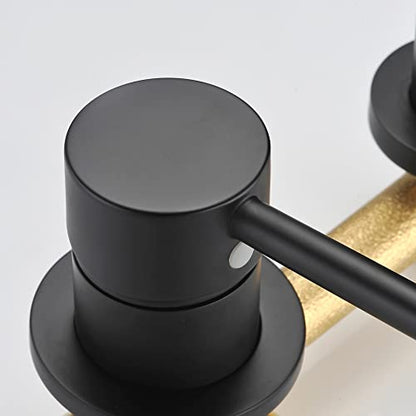 SUMERAIN Black Bathroom Faucet Wall Mount Lavatory, Left-Handed | Single Handle, 360 Swivel Spout, Rough in Valve included - color: Matte Black, size: Left-Handed