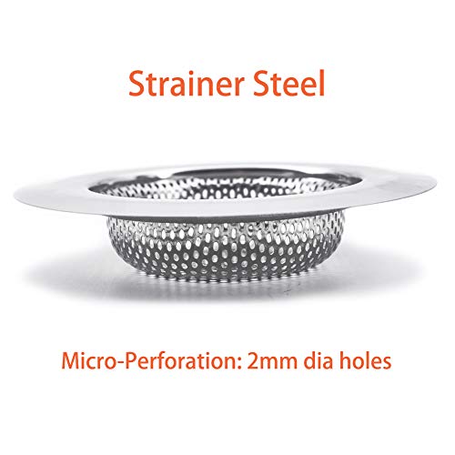 Kitchen Sink Strainer Stainless Steel Sink Strainer with Large Wide Rim 4.5" for Mesh Sink Strainer, Bathroom, Slop, Laundry, RV, Lavatory, Large (Pack of 2) - size: 4.5" Stainless Steel 2pcs