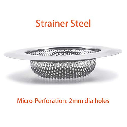 Kitchen Sink Strainer Stainless Steel Sink Strainer with Large Wide Rim 4.5" for Mesh Sink Strainer, Bathroom, Slop, Laundry, RV, Lavatory, Large (Pack of 2) - size: 4.5" Stainless Steel 2pcs