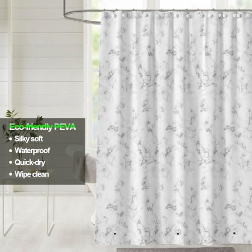 Plastic Shower Liner - Premium PEVA 4G Shower Curtain Liner with Rustproof Grommets and 3 Weighted Magnets, Waterproof Shower Curtains for Bathroom (Cloud Pattern) - color: Cloud Pattern, size: 71"W x 71"L (Pack of 1)