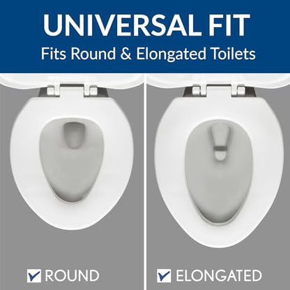 Bemis Assist Toilet Seat with Built-in Support Handles, Hinges Never Loosen, Fits Round and Elongated - style: Seat with Handles