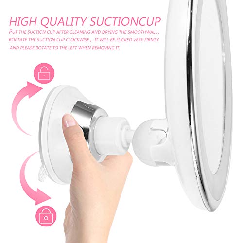 SOLUSTRE Magnifying Led Lighted Makeup Mirror Suction Cup Portable Vanity Mirror for Bathroom and Travel Compact Design for Easy Carrying and Natural Lighting