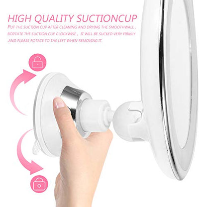SOLUSTRE Magnifying Led Lighted Makeup Mirror Suction Cup Portable Vanity Mirror for Bathroom and Travel Compact Design for Easy Carrying and Natural Lighting