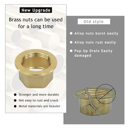 Bathroom Sink Drain,2 Pack Gold Stainless Steel Bathroom Drain Stopper Without Overflow,Small Cap Pop Up Drain Assembly with Detachable Strainer Basket,Built-in Anti-Clogging - color: 2 Pack-gold-small Cap, style: Without Overflow