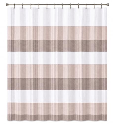Dainty Home Waffle Weave Waterproof Shower Curtains for Bathroom Clearance, Natural Taupe 70" x 72", Clearance Shower Curtains, Bath Curtains, Shower Curtain Waterproof Fabric - color: Natural Taupe