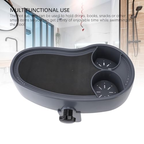 Hot Tub Tray Adjustable Plastic Anti Slip Cup Holder Serving Tray for Beverage Books Food