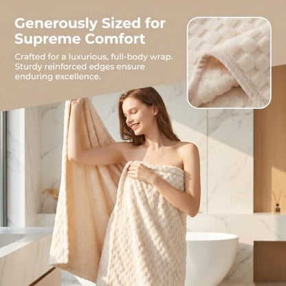 1pc Waffle Weave Bath Towel - Ultra Absorbent, Quick-Dry Microfiber Towel, Soft Spa & Fitness Towel, Daily Use, Beach & Home Decor, 240gsm, Polyester Blend, Modern Style, 27 * 15In,White