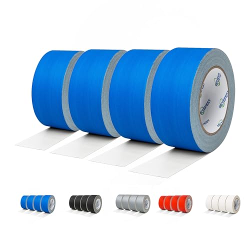 Gaffers Tape 4 Pack Blue Heavy Duty, 2" by 30 Yards Each roll, Professional Grade Gaffer Tape, Non-Reflective No Residue Hand Tear Self-Adhesive, Multiple Purposes (Blue, 4 Rolls) - color: 2" Blue (4 Rolls)
