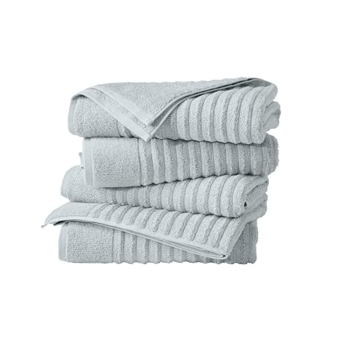 Great Bay Home 4 Pack Bath Towel Set - 100% Cotton Towels - Absorbent & Quick-Dry Towels for Bathroom (Light Blue) - color: Light Blue, size: Bath Towel (Pack of 4)