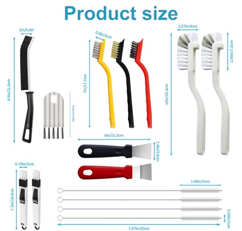 18Pcs Crevice Cleaning Brush Set, V Shape Grout Cleaner Brush for Deep Cleaning Gap, Hard Bristle Scrub Brushes Tools, Cleaning Supplies for Household Use, Bathroom, Kitchen, Toilet, Window