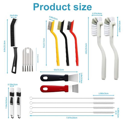 18Pcs Crevice Cleaning Brush Set, V Shape Grout Cleaner Brush for Deep Cleaning Gap, Hard Bristle Scrub Brushes Tools, Cleaning Supplies for Household Use, Bathroom, Kitchen, Toilet, Window