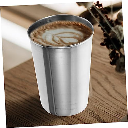 Stainless Steel Tumbler Cup Multipurpose Drinking Glass for Water Juice and Beverages Elegant Silver Design for Bathroom and Home Use - size: 8.50X6.00X6.00CM