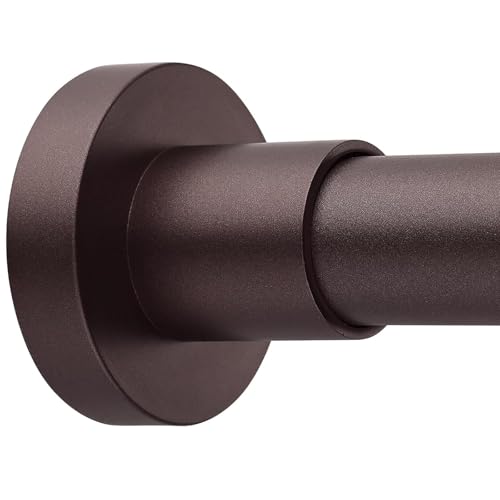 BRIOFOX Shower Curtain Rod Adjustable 18-64 Inch, Stainless Steel Spring Tension Shower Rod No Drilling Non Slip, Bronze - color: Bronze, size: 18-64 Inch