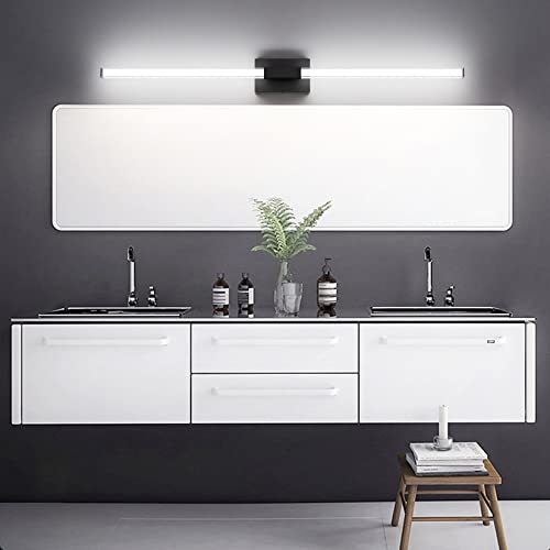 Ralbay 48inch Black Bathroom Vanity Lights Bar 36W Modern LED Matte Black Vanity Light Fixtures Over Mirror(5500K White Light) - color: Black, size: 48 inch