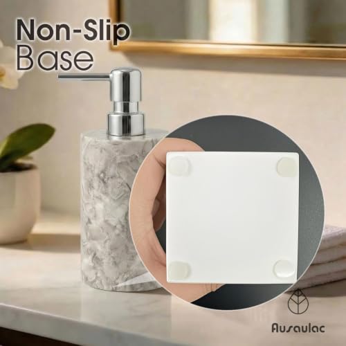 Marble Soap Dispenser, Hand Soap Dispenser for Bathroom Kitchen Countertop - Lotion and Liquid Soap Dispenser (1, Grey) - color: Gray