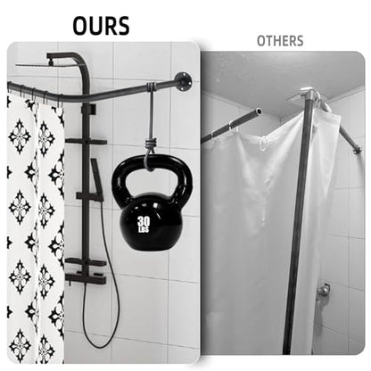 L Shaped Shower Curtain Rod, (23.6"-33.5"x23.6"-33.5") Adjustable Curved Shower Rod, 90 Degree Corner Shower Rods for Bathroom Clothing Store Locker, locker rooms, fitting rooms,Black - size: 23.6"-33.5"x23.6"-33.5"