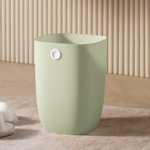 Bathroom Trash Can, Plastic Rectangular Garbage Can with Trash Liner Holder for Bedroom, Living Room, Small Indoor Waste Basket, 7L, Green - color: ( New Model ) Green