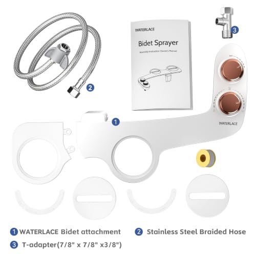 Bidet Attachment for Toilet Seat Water Pressure - Non Electric Bidets Self Cleaning Sprayer - Dual Nozzle Bidet Attachments Toilets Spray - Adjustable Bidets Wash Butt Cleaner for Bathroom Gifts - color: Rose Gold