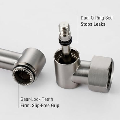 G-Promise All Metal Shower Head Extension Arm (Brushed Nickel, 9.5 INCH) | Rise or Lower Shower Head, Height & Angle Adjustable Extender, Anti-Leak, Firmly Secure Shower Head, Easy to Install - color: Brushed Nickel