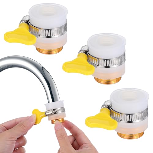 Molain 3 PCS Adjustable Faucet Adapter for Faucets, | Fits 13–14/16.5–18/22–23.5mm OD, To 55/64"-27 Male Thread for Water Filters Dishwasher Hose Connections Countertop