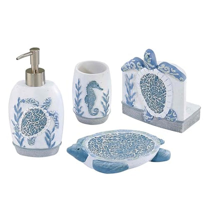 Avanti Linens - Accessory Set, Resin Tumbler, Toothbrush Holder, Soap Dish & Lotion Pump, Durable Bath Decor (Caicos Collection) - size: 4pc Accessory Set