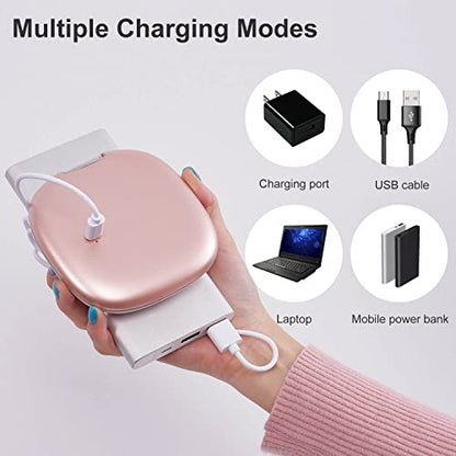 Mocado Compact LED Magnifying Travel Makeup-Mirror - 4 inches 1X/10X Magnification Small Hand Pocket Dimmable Double Sided USB Rechargeable Touch Screen, Portable Tabletop Cosmetic (Rose Gold) | Double Sides Lighted,3 Colors Lighting,0-100% Brightness, Di