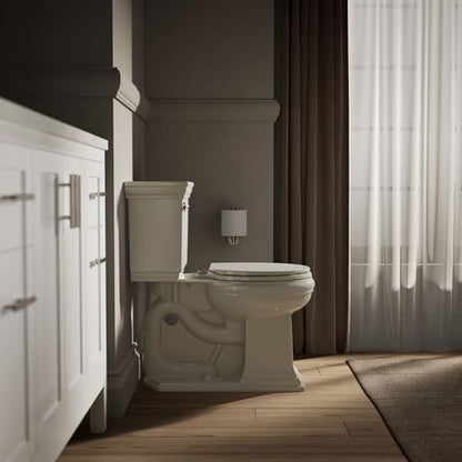 KOHLER K-4775-47 Brevia Round Toilet Seat with Quick-Release Hinges And Quick-Attach Hardware For Easy Clean, Almond - color: Almond, size: Round