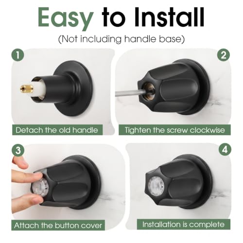 Bathtub Faucet and Shower Knobs Replacement,Easy to Install Tub Spout Set for 1/2" Copper Pipe,1/2" IPS and 3/4" IPS with Install Tool (Matte Black) - color: Matte Black