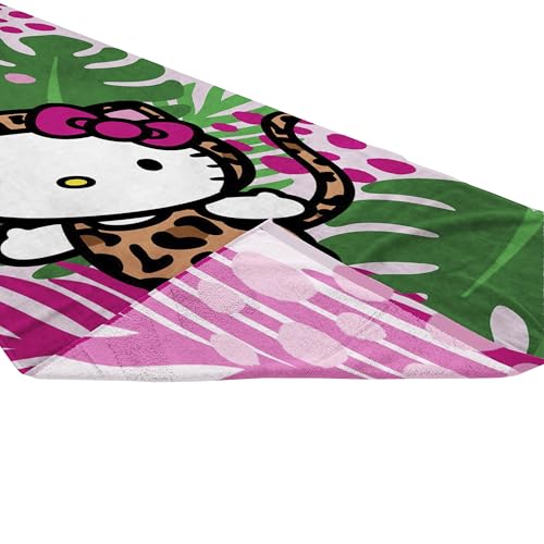Jay Franco Hello Kitty Bath Pool Beach Towel - Tropical Super Soft & Absorbent 100% Cotton Towel, Measures 28 x 58 - color: Multi - Hello Kitty